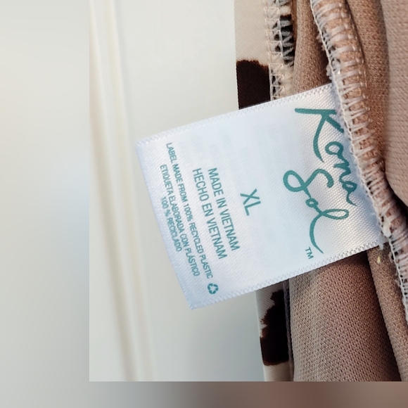 Kona Sol Womens XL Leopard Wrap Belt One Piece Swimsuit Medium Coverage - Picture 3 of 6